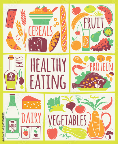 Vector illustration of Healthy Food.