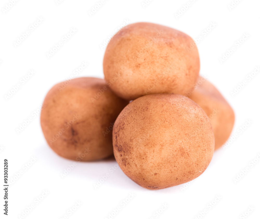 Marzipan Potatoes (German cuisine) isolated on white Marzipan Potatoes (German cuisine) isolated on white
