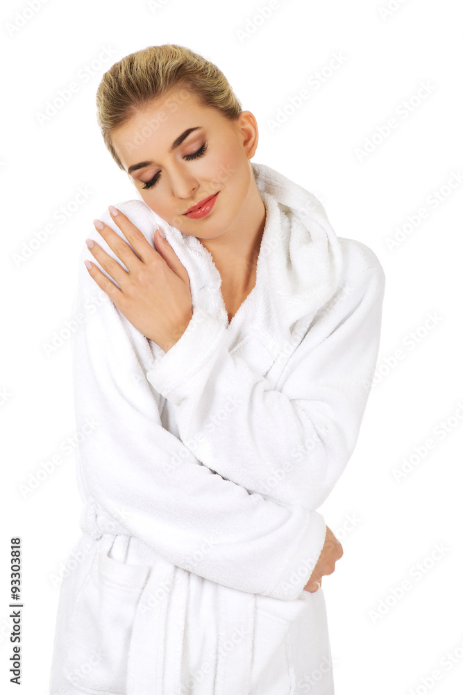 Young beautiful caucasian woman after bath. Young beautiful caucasian woman after bath.