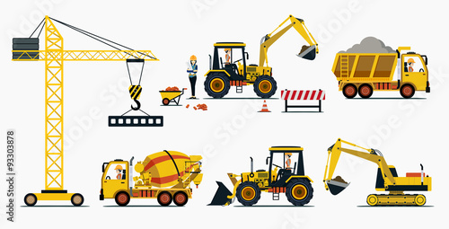 Vehicle construction and equipment used in construction.