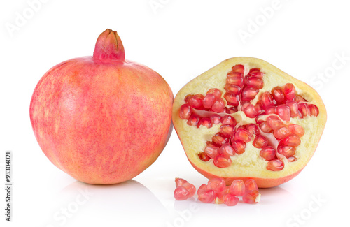 pomegranates on white background