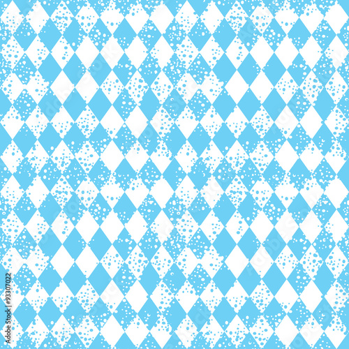 Seamless pattern texture Bavarian flag vector illustration with cracks and dust. Perfect for wallpapers, pattern fills, web page backgrounds, surface textures, textile