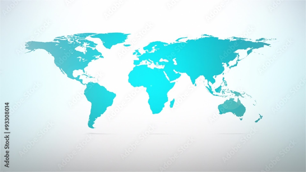 Folding of world map design element for intro presentation and graphic ...