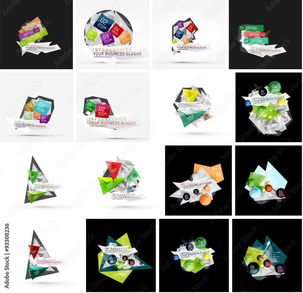 Fototapeta premium Set of various universal geometric layouts