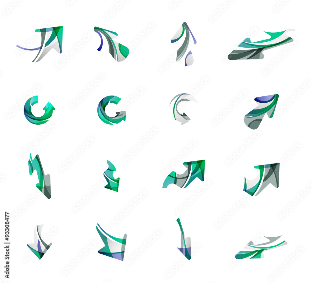 Set of arrow logo business icons Set of arrow logo business icons