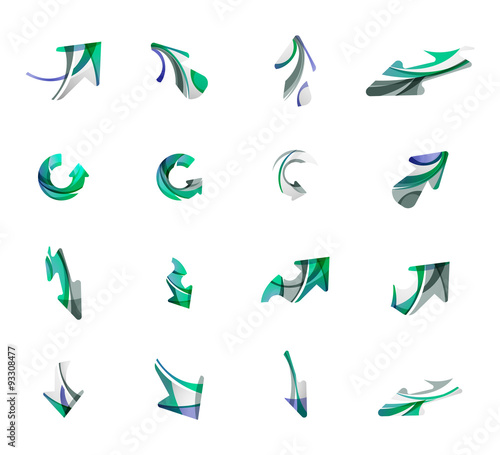 Set of arrow logo business icons