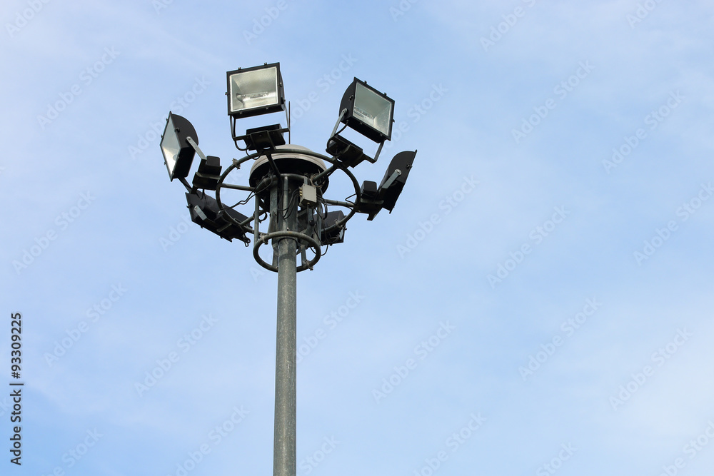Light pole under the blue sky. Light pole under the blue sky.