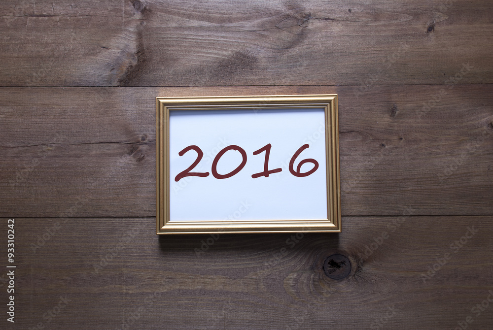 Golden Picture Frame With Copy Space And Text 2016 Golden Picture Frame With Copy Space And Text 2016