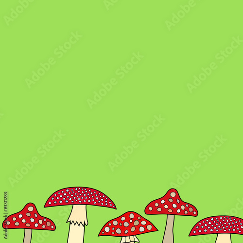 abstract vector doodle mushroom background