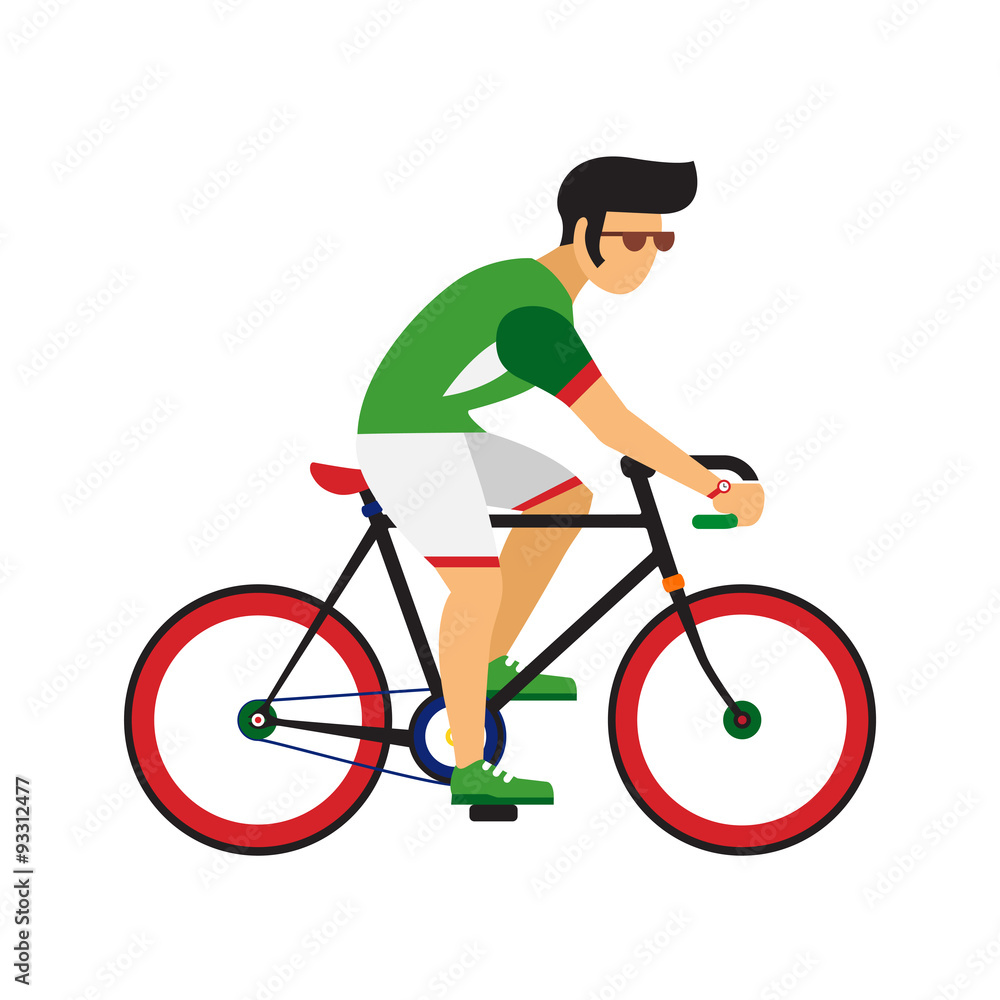 Man ride by road bicycle. sport flat illustration. Man ride by road bicycle. sport flat illustration.