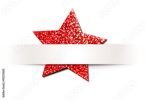 Papier Banderole mit rotem Glitter-Stern