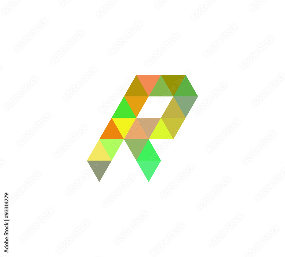 retro triangle letter logo R retro triangle letter logo R