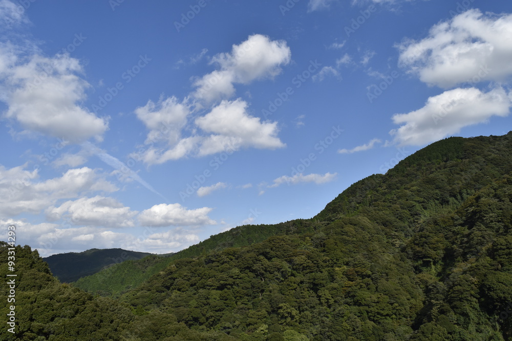福岡県の南畑ダムから見た景色 福岡県の南畑ダムから見た景色