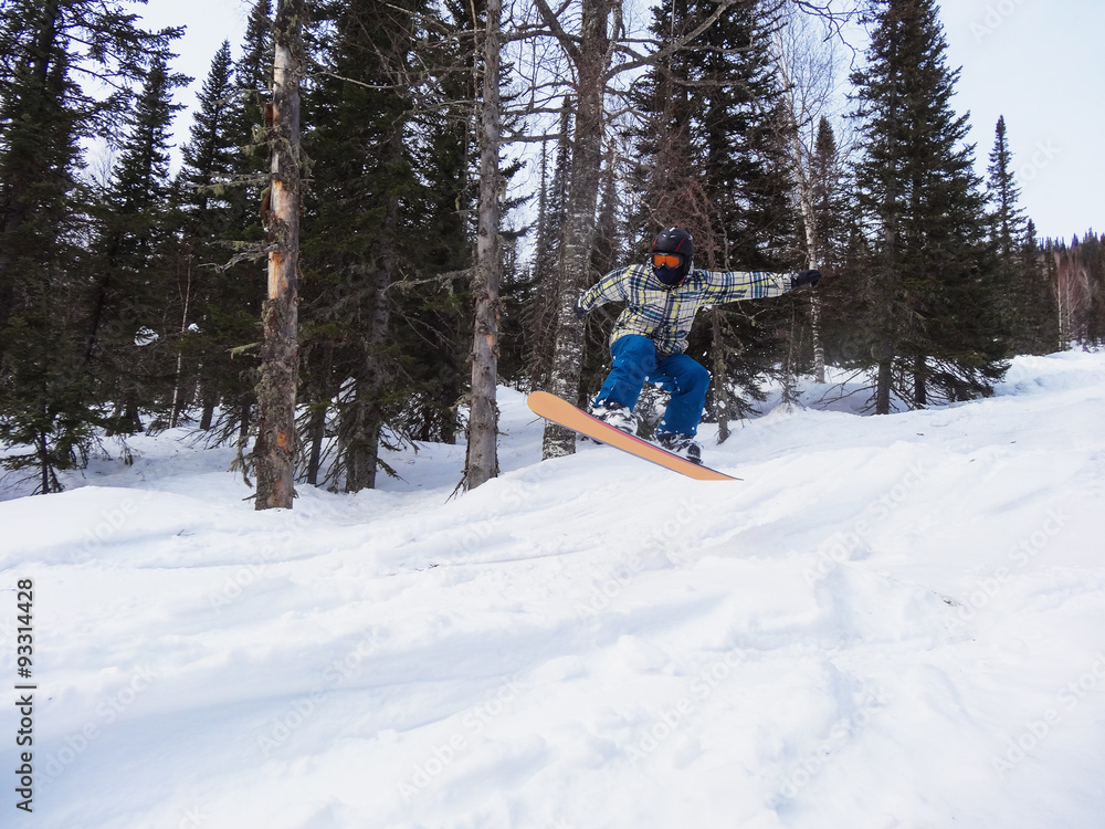 snowboarder  in jump