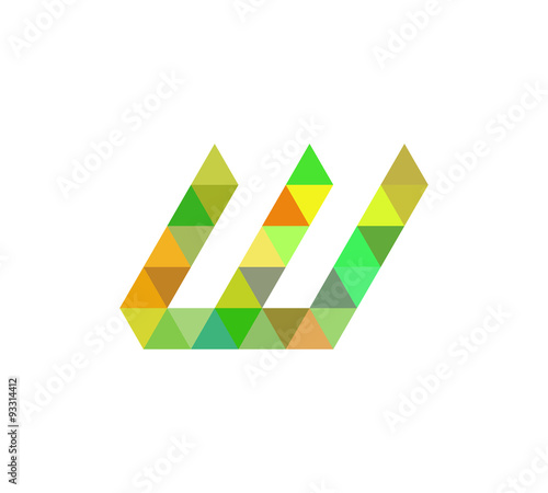 Free Download retro triangle letter logo W - GFXLoad
