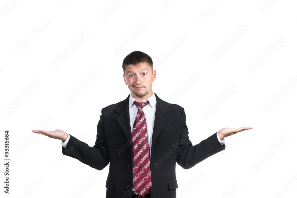 Businessman with his hands to the sides Businessman with his hands to the sides