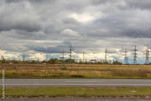 power line running from the thermal power plant