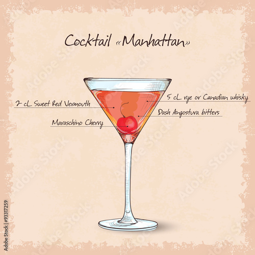 cocktail manhattan scetch