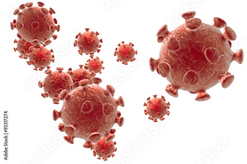 Fotografie Human immunodeficiency virus isolated on white background