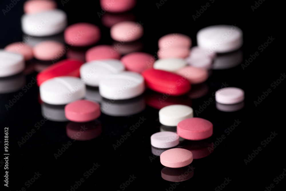 Colorful pills on pile Colorful pills on pile