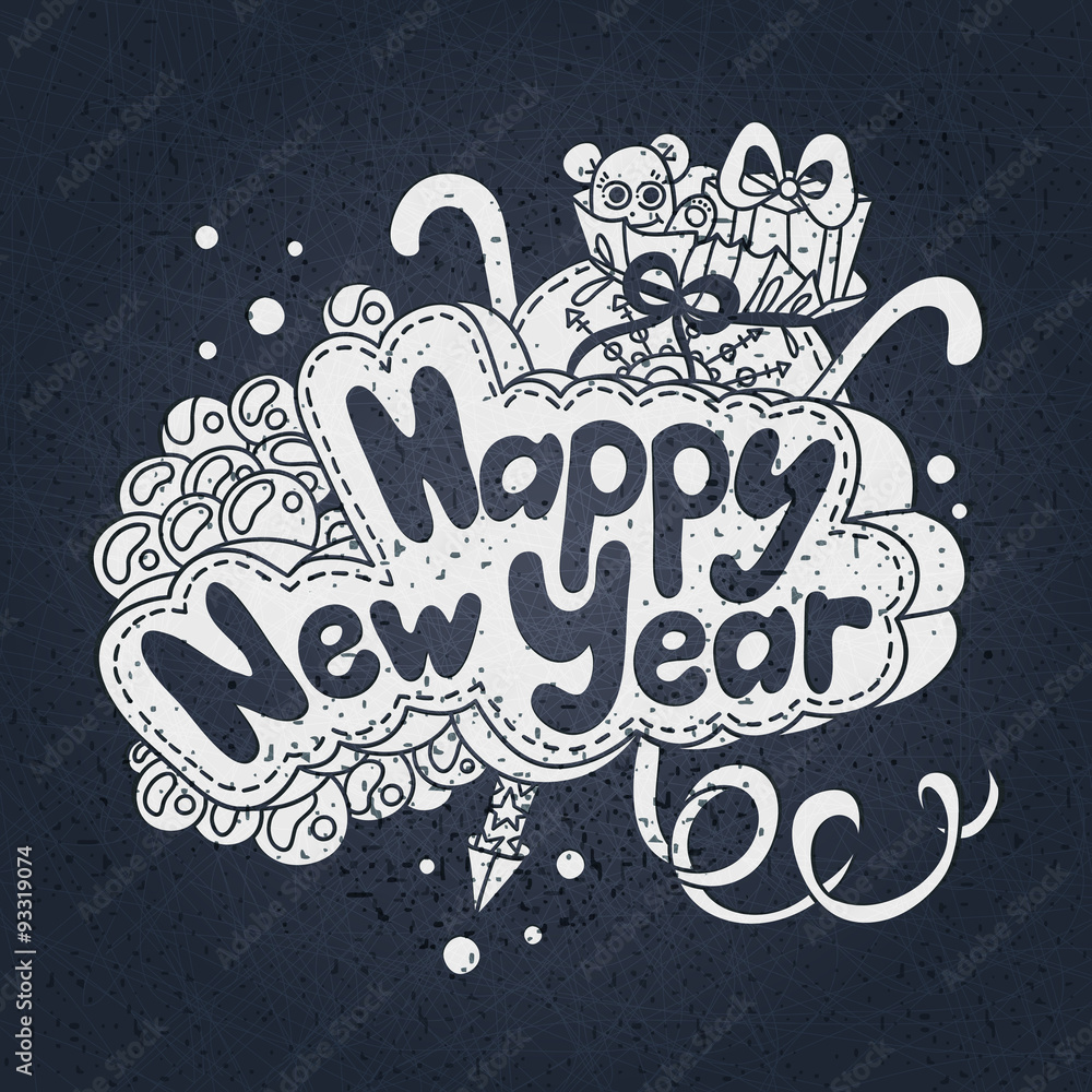 Happy New Year Lettering Drawing High-Res Vector Graphic - Getty Images-saigonsouth.com.vn