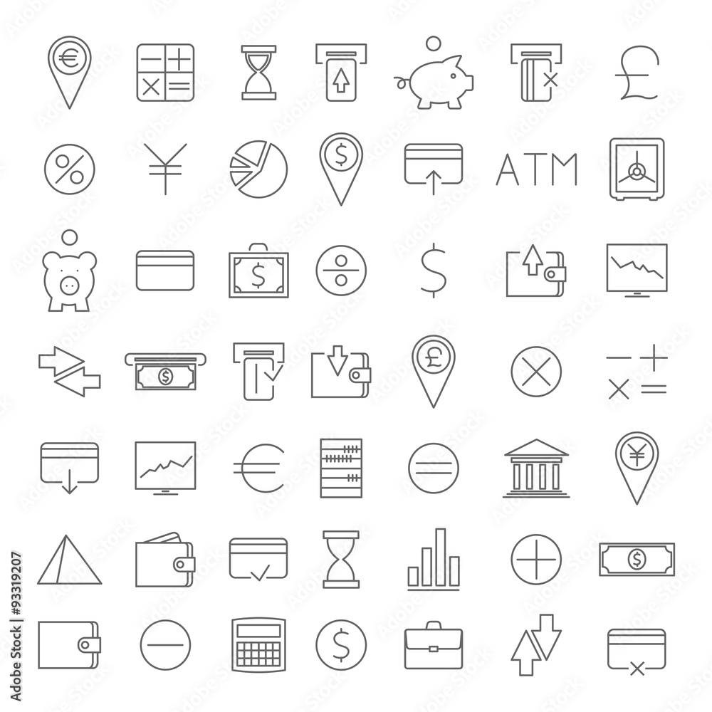 Finance icons, vector illustration.