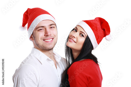 kissing couple in Christmas