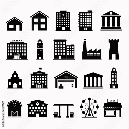 Simple set icon building