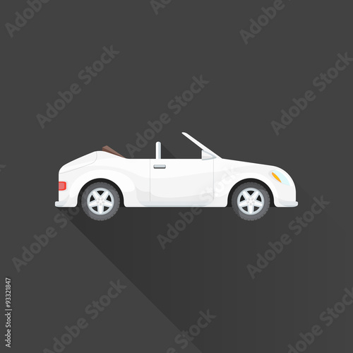 vector flat cabriolet roadster car body style illustration icon.