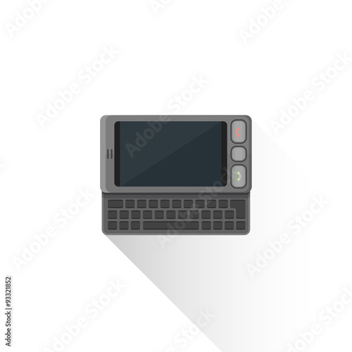 vector flat style gray communicator qwerty slider illustration i