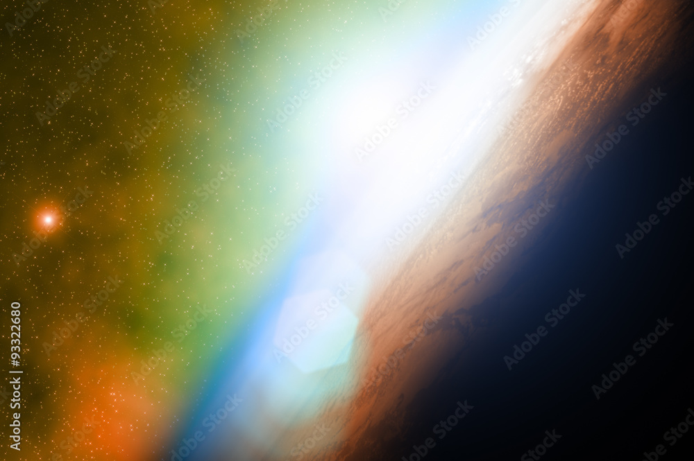 Fototapeta premium Earth with starry background.