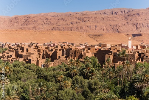 view over a city near the moroccan desert