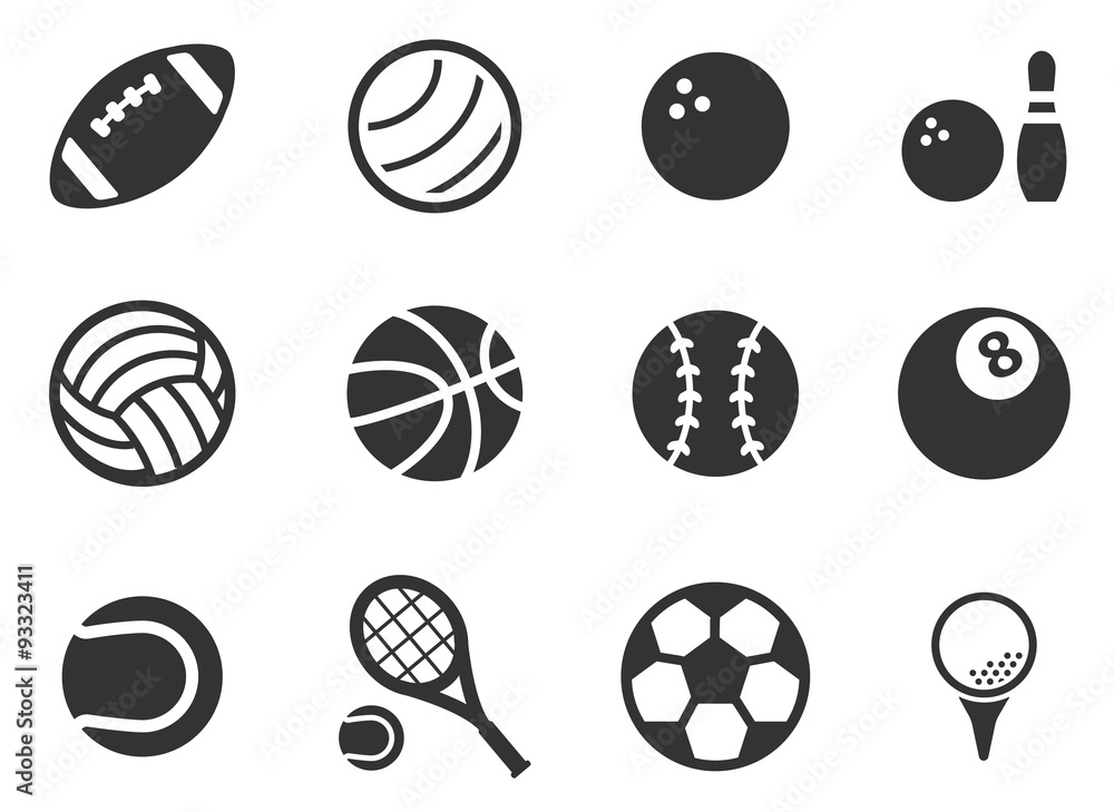 Sport balls simply icons
