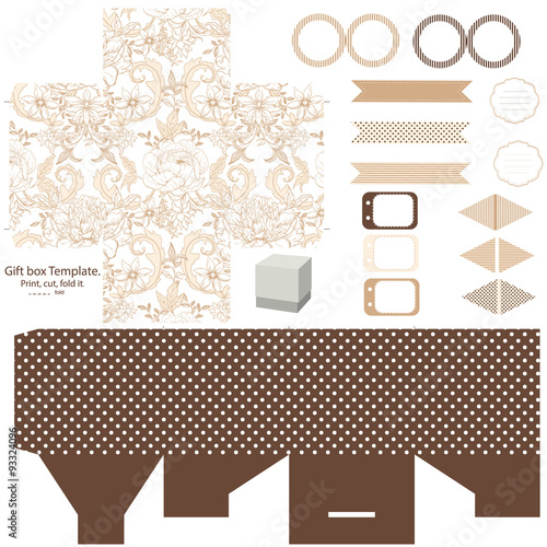 Gift box template  party set