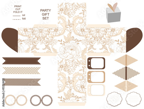 Gift box template  party set