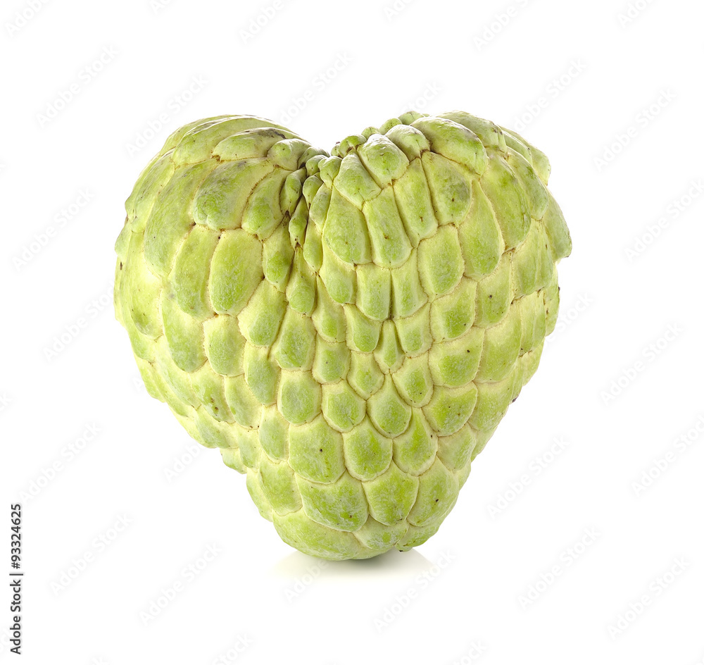 Sugar Apple (custard apple, Annona, sweetsop) on white backgroun Sugar Apple (custard apple, Annona, sweetsop) on white backgroun