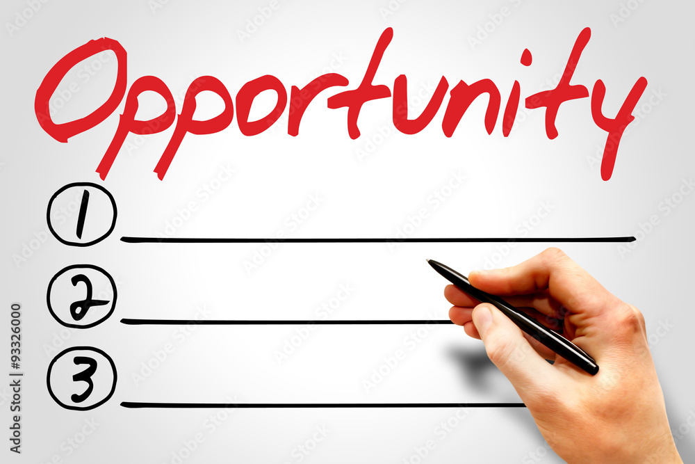 Opportunity blank list, business concept Opportunity blank list, business concept
