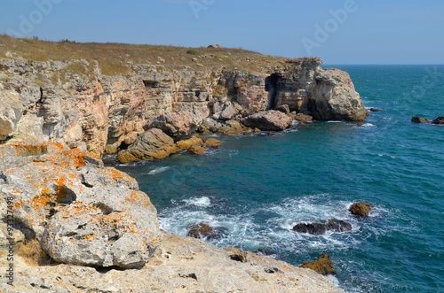 Picturesque rocky coastline near Tyulenovo in Bulgaria