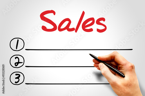 Sales blank list, business concept