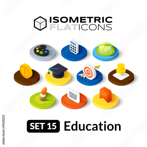 Isometric flat icons set 15