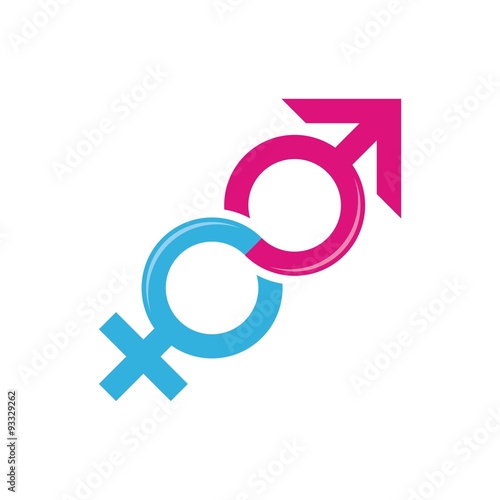 love illustration of male and female sex symbol on isolated white background - romantic concept sign