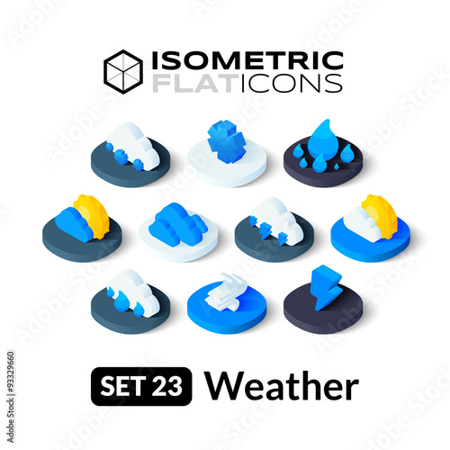 Isometric flat icons set 23