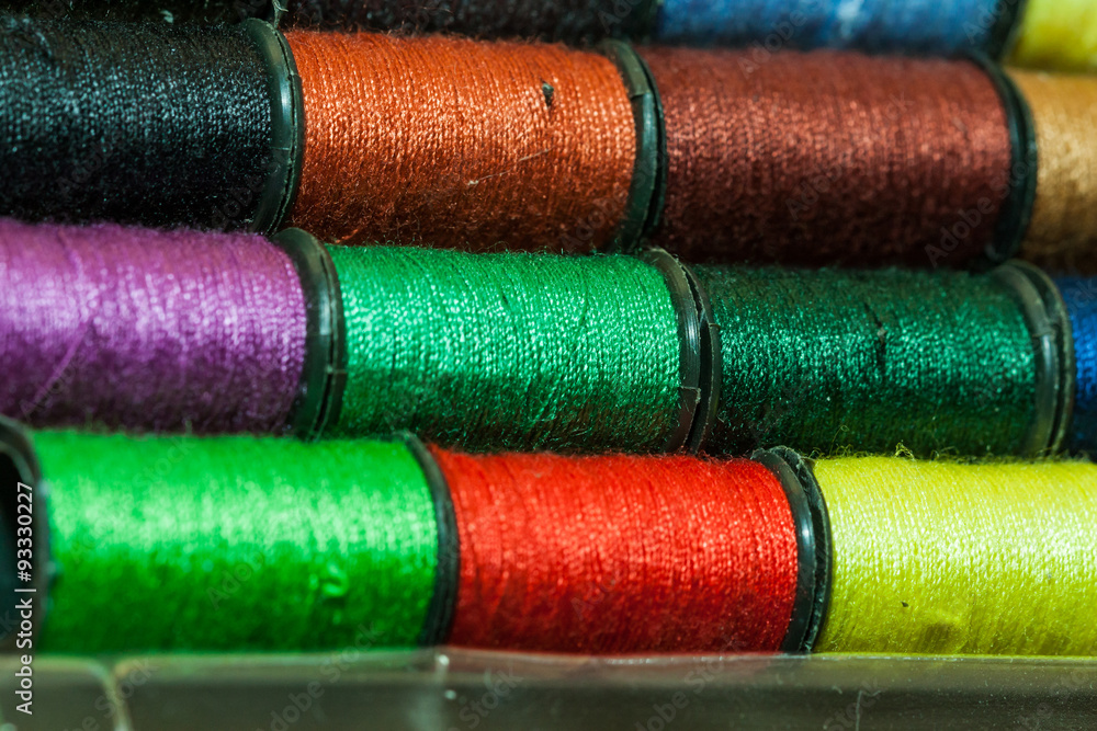 Colorful embroidery threads