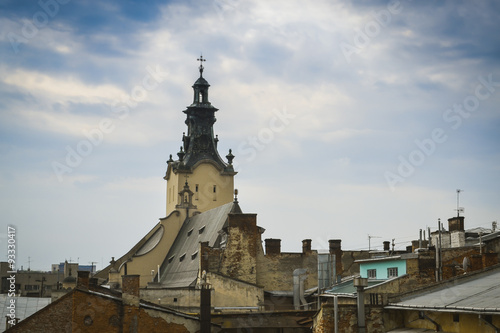 View of the old Lviv from the roof.