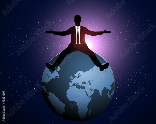 Businessman with arms outstretched