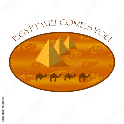 Pyramids and caravan