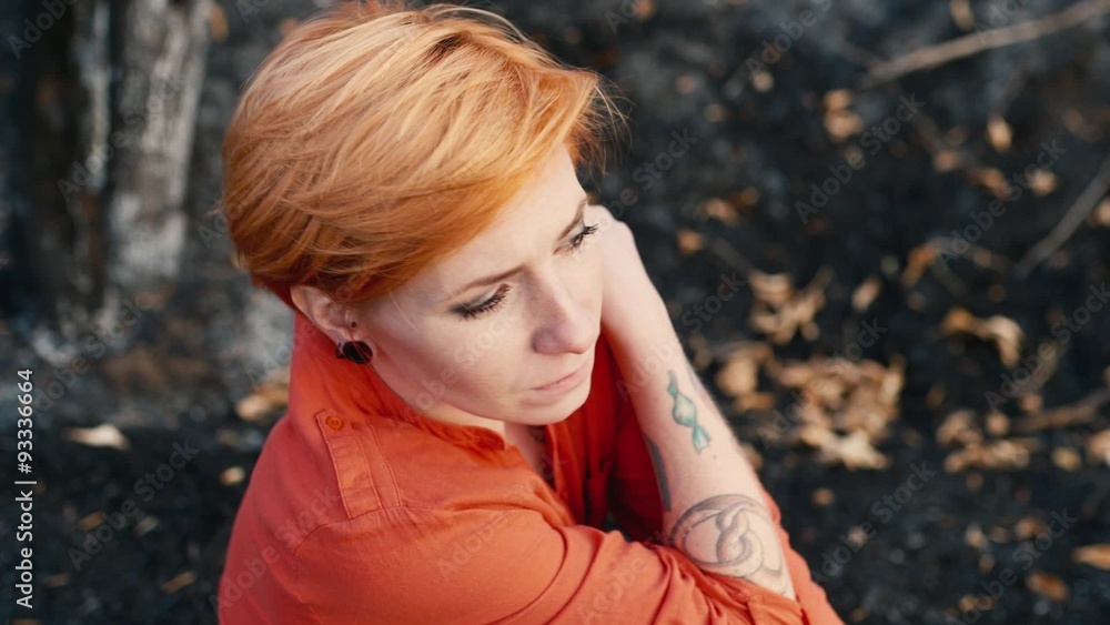 Portrait of a sad red-haired girl Portrait of a sad red-haired girl