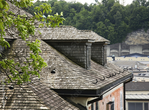 Roof of house in Salzburg. Austria