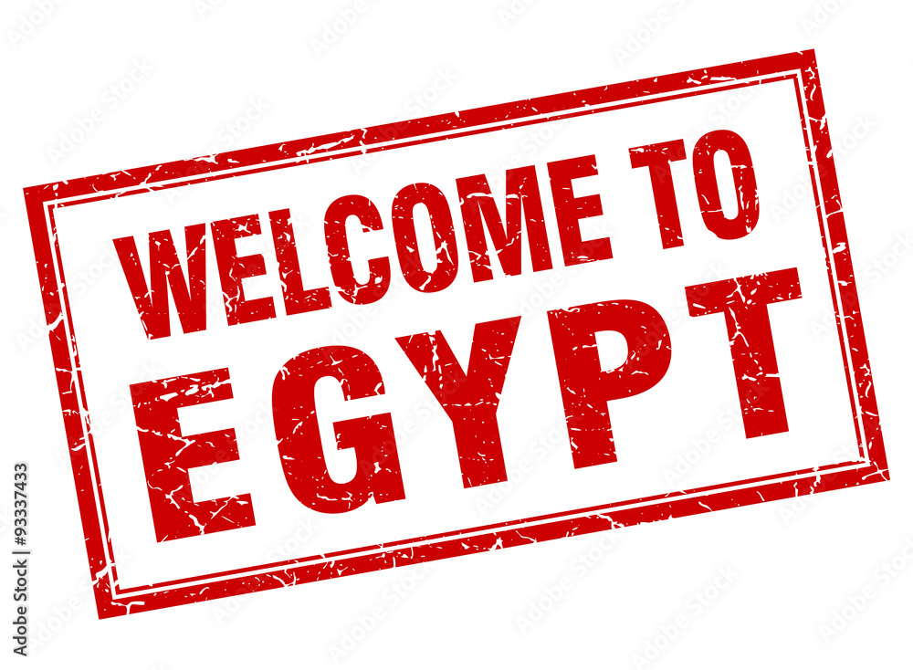 Egypt red square grunge welcome isolated stamp Egypt red square grunge welcome isolated stamp