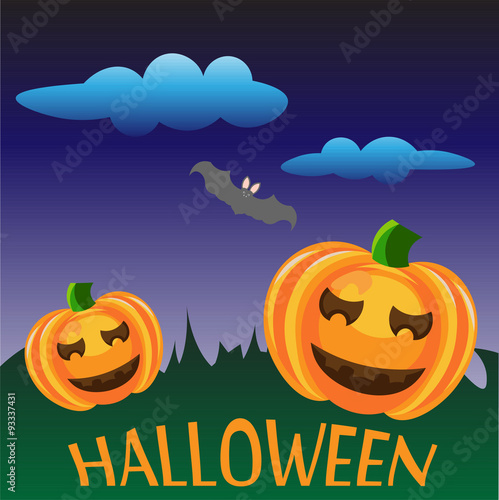 Halloween two pumpkins